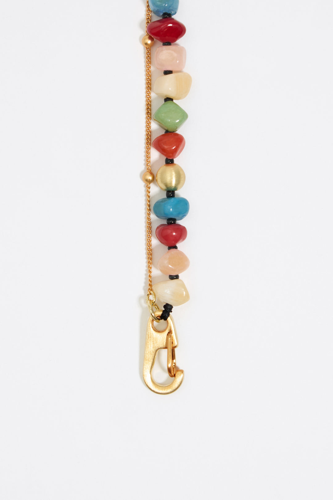 Multicolor stones and gold chain bracelet