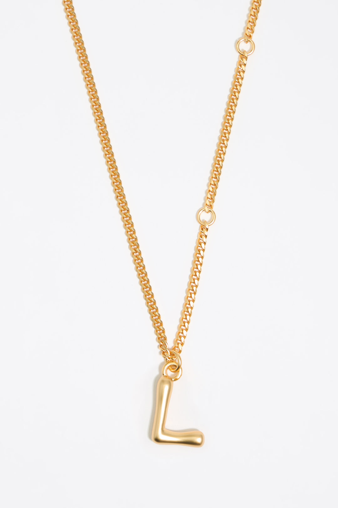 Gold letter L chain necklace