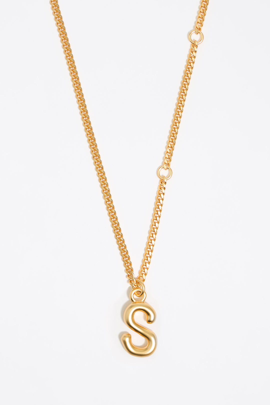 Gold letter S chain necklace