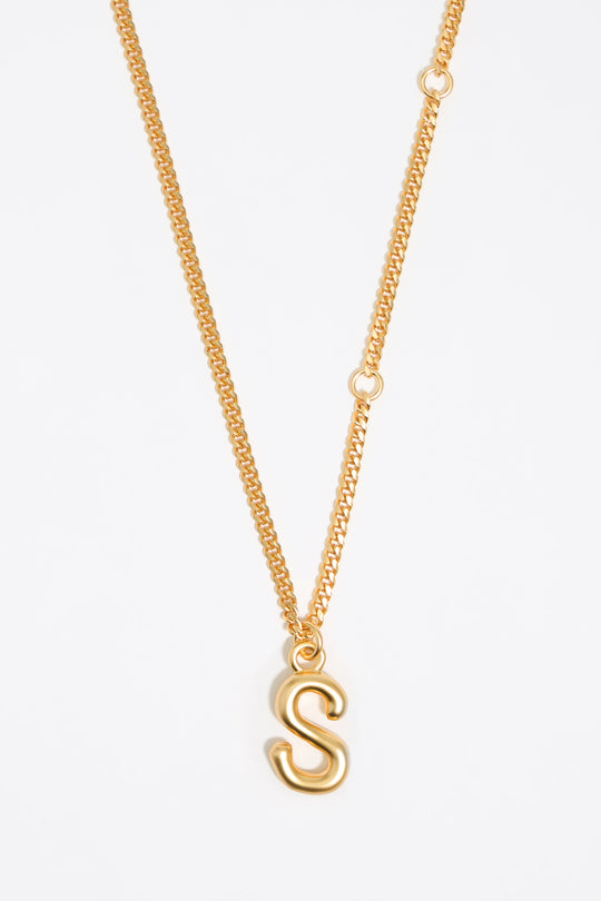 Gold letter S chain necklace