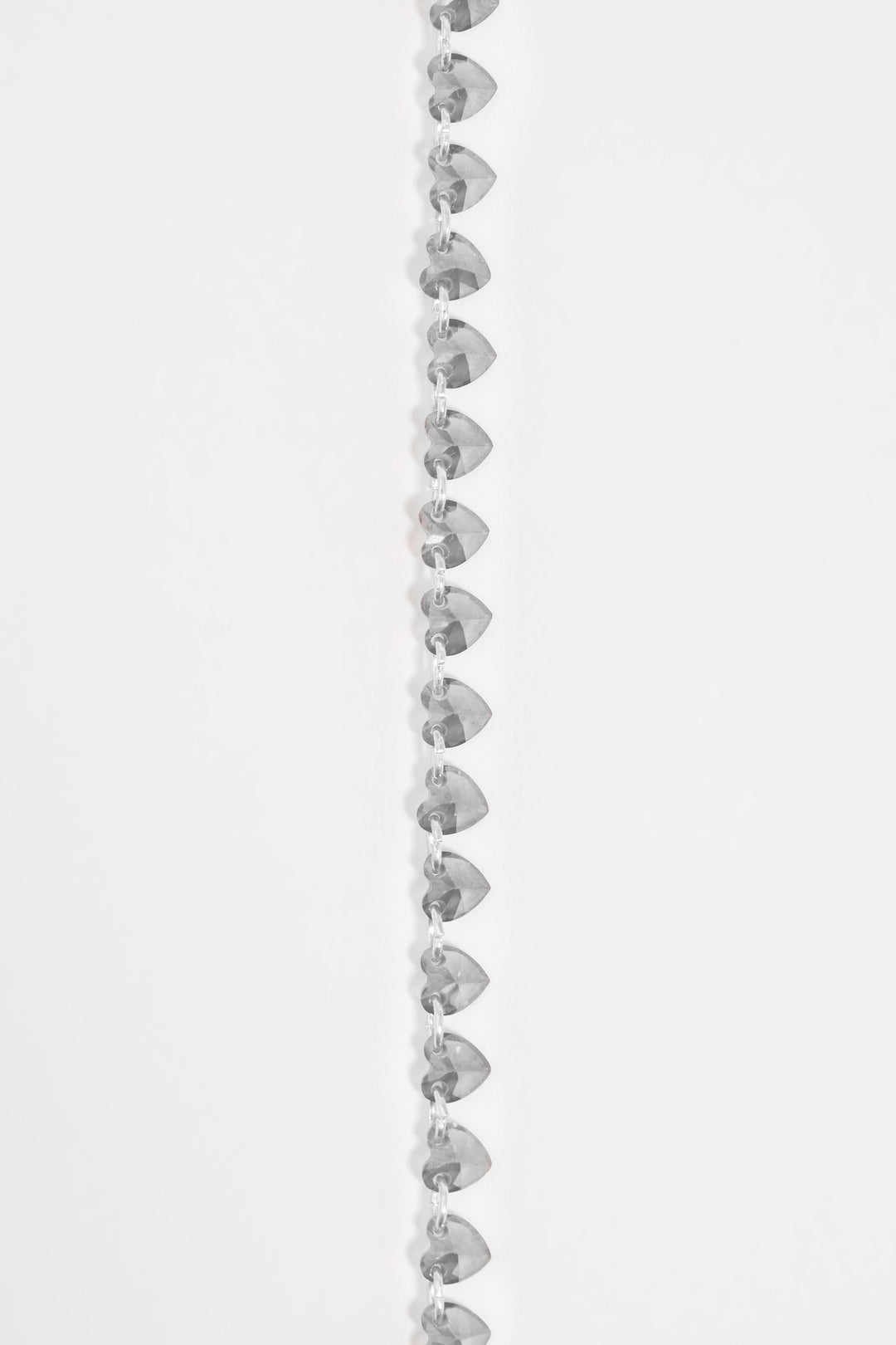 Silver hearts and crystals necklace