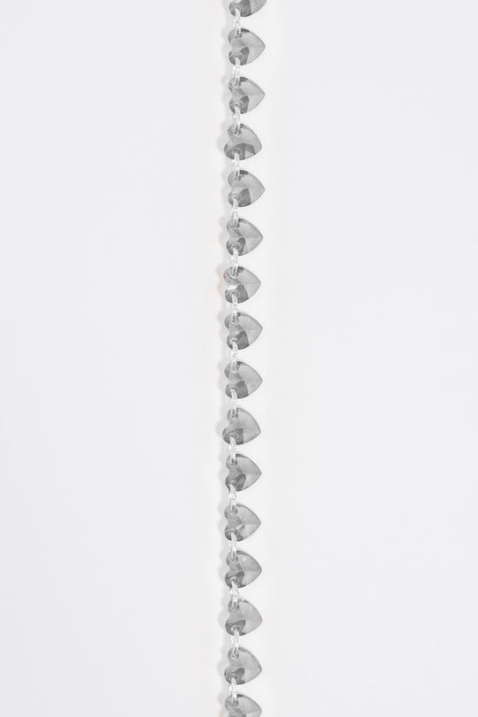 Silver hearts and crystals necklace