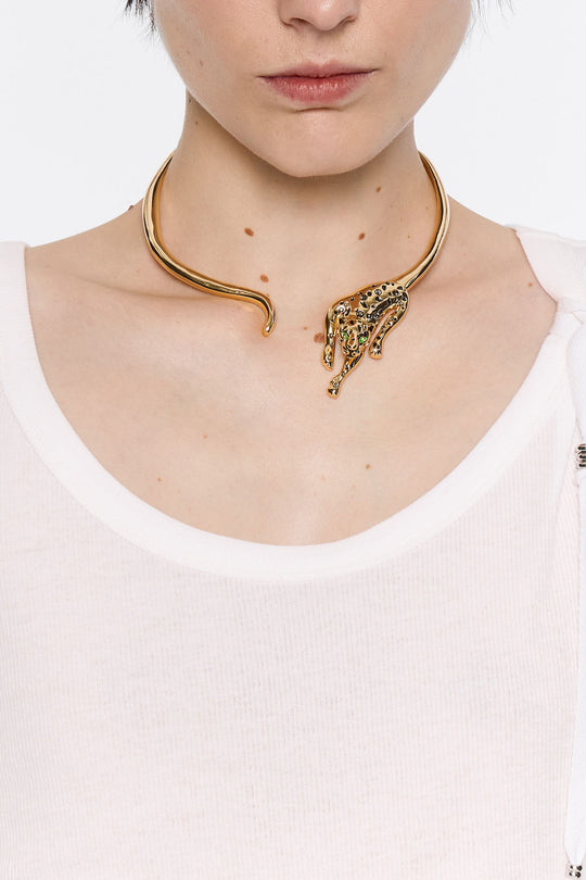 Gold and black choker