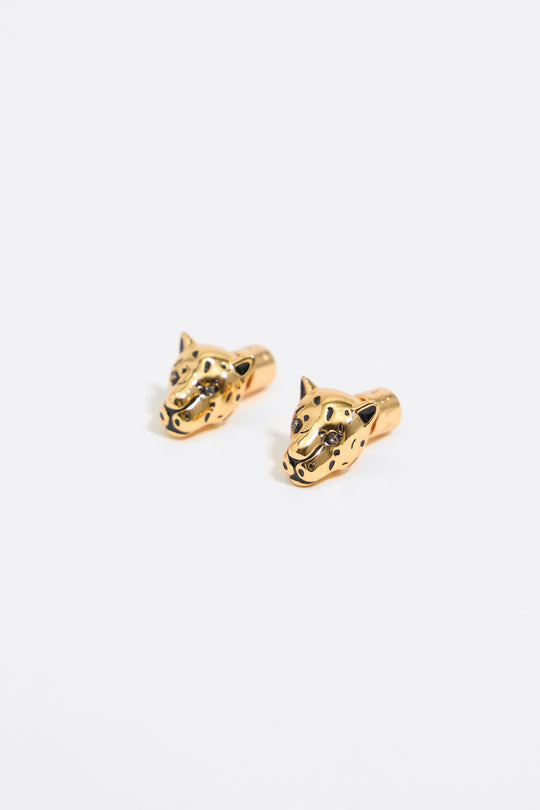 Gold panther earrings