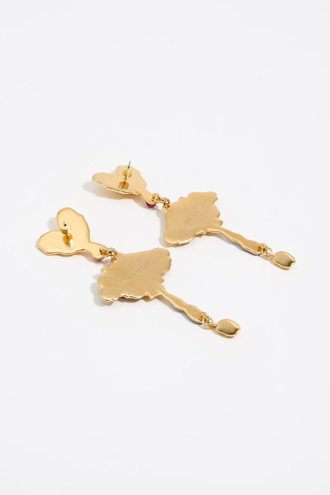 Textured gold heart earrings