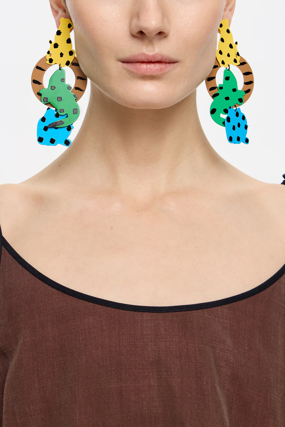 Multicolor jungle animal earrings