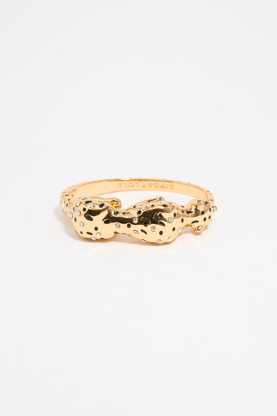 Gold and black panther bracelet