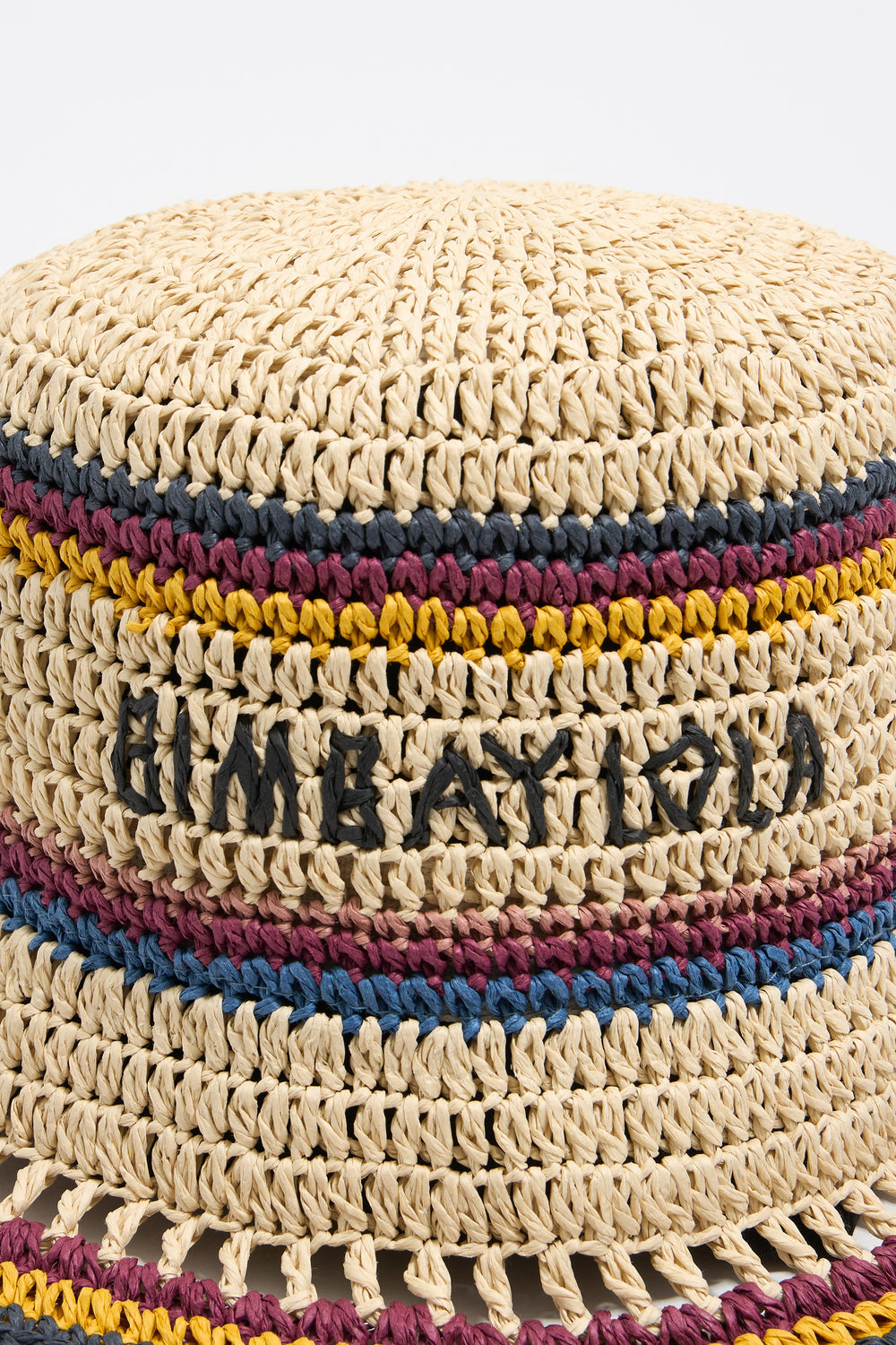 Beige paper raffia hat color strips