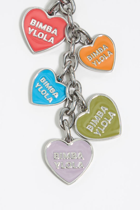 silver hearts key ring