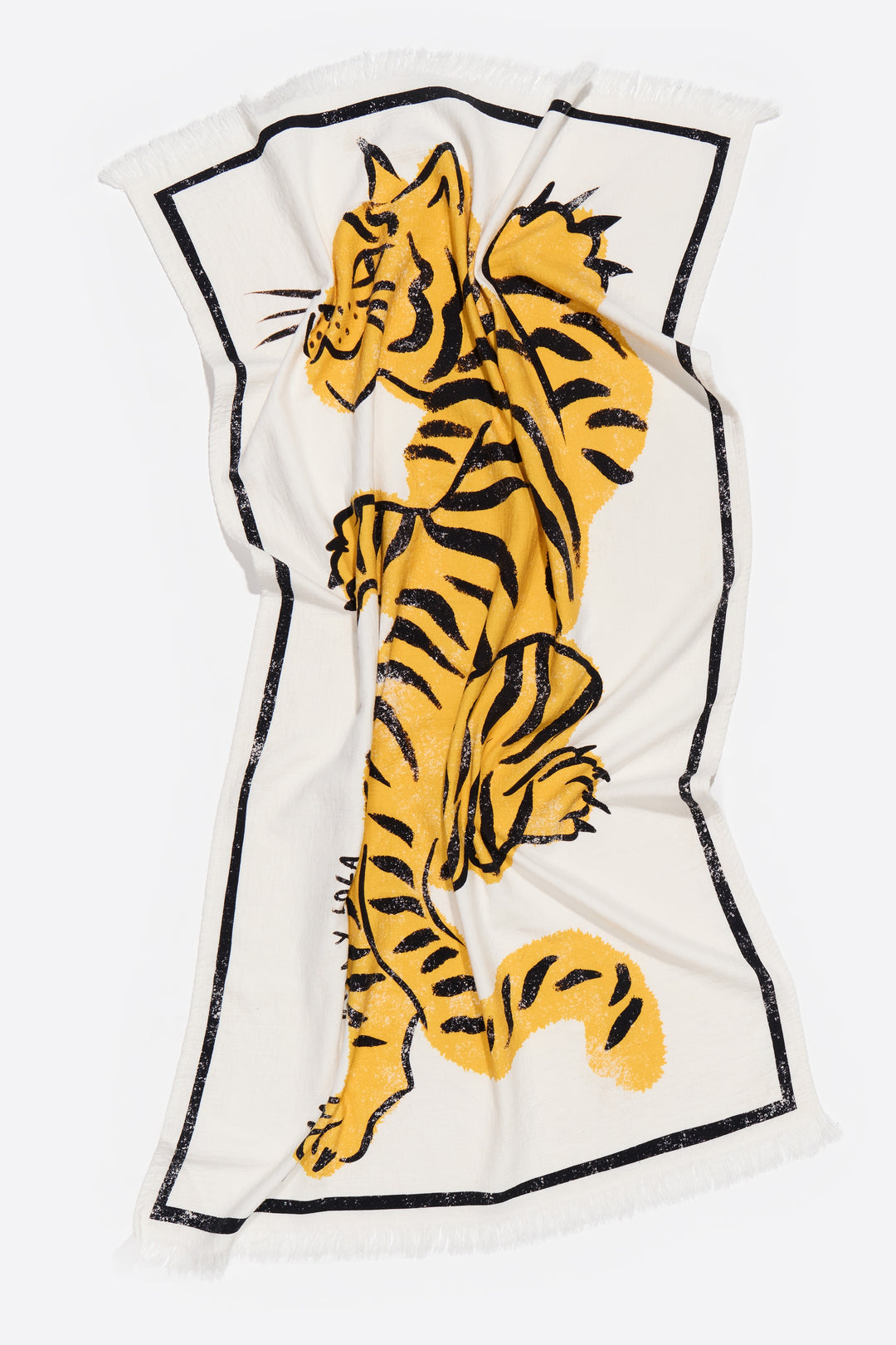 Cotton towel tiger ochre