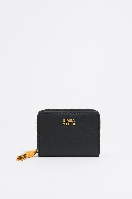 Black leather flap purse