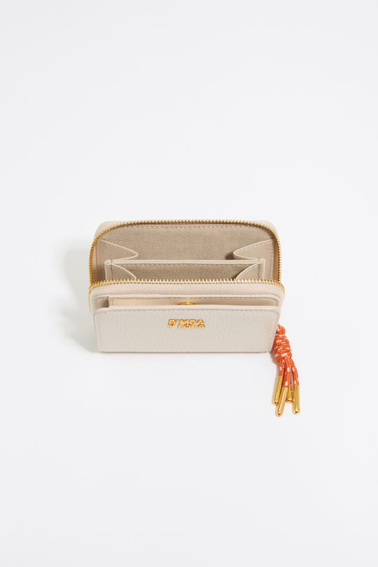 Off white leather flap purse
