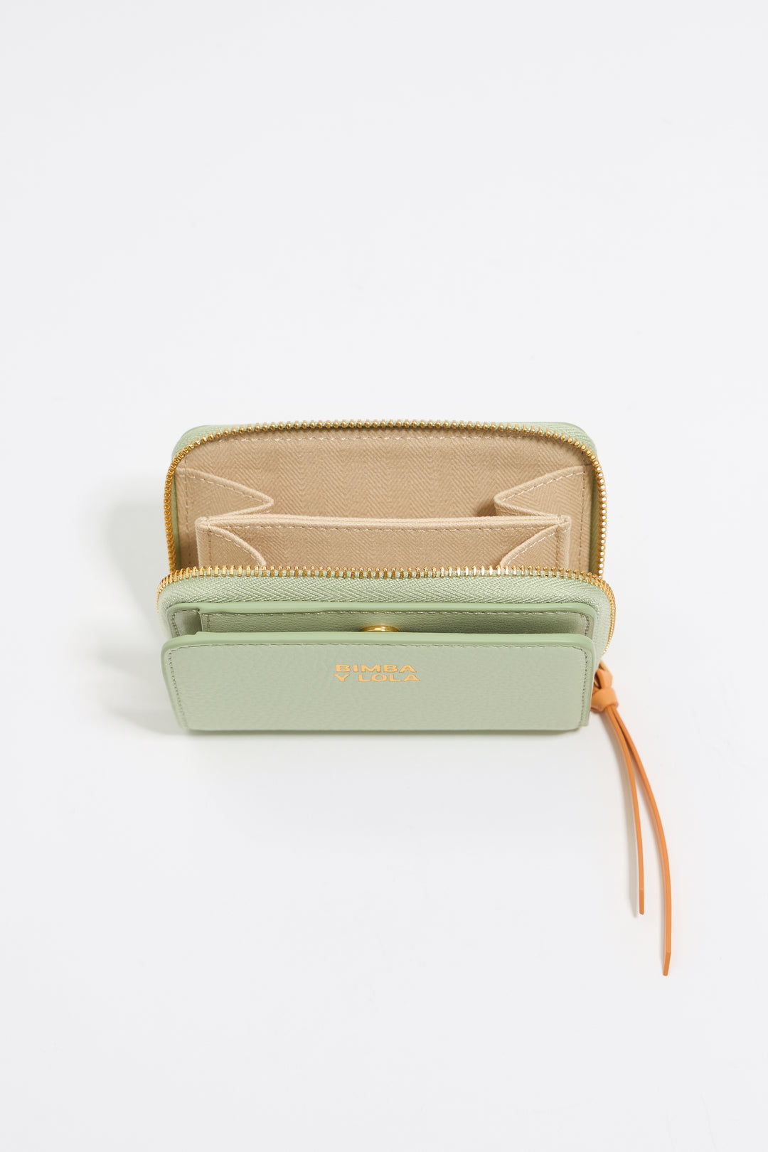 Pastel green leather coin purse