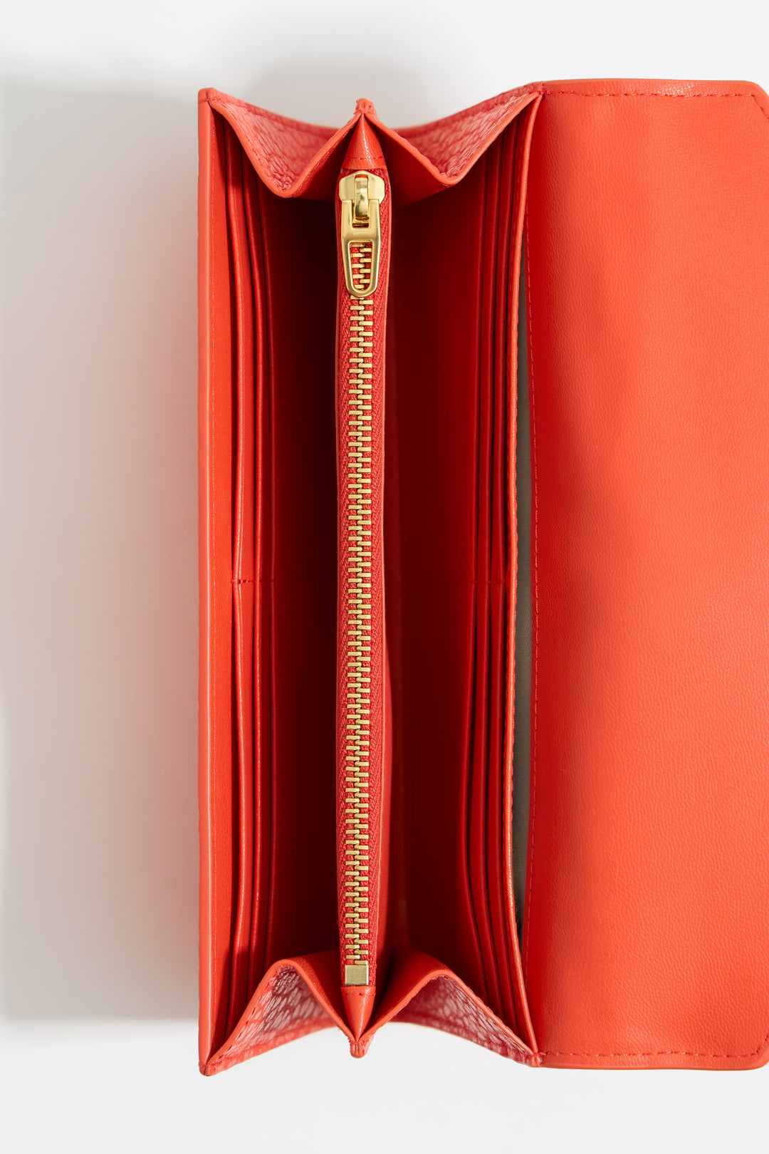 Coral leather continental wallet