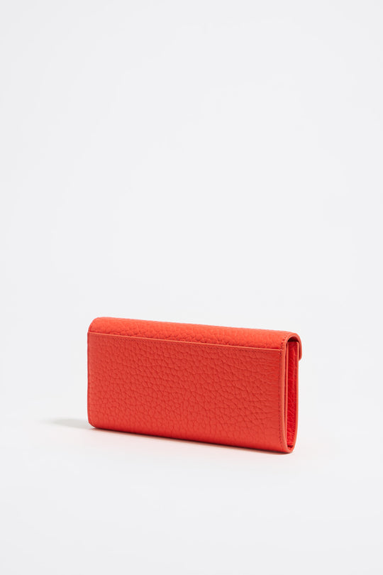 Coral leather continental wallet