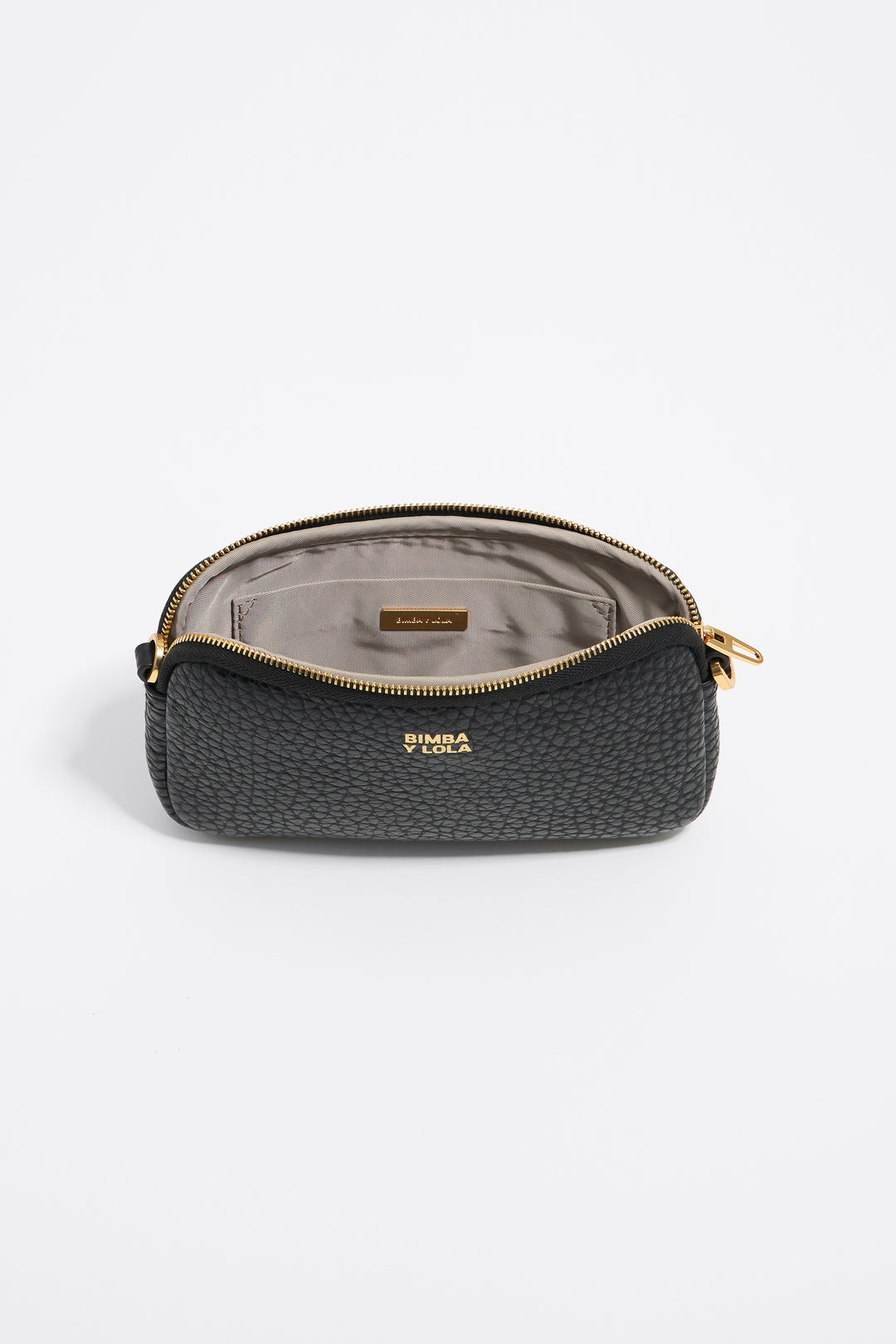 Black leather mini crossbody bag