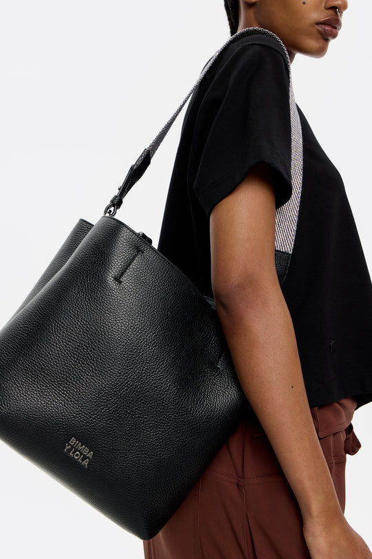 Large black leather Chihuahua bag