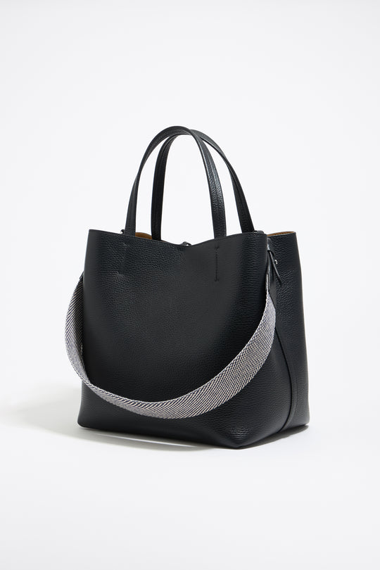 Large black leather Chihuahua bag