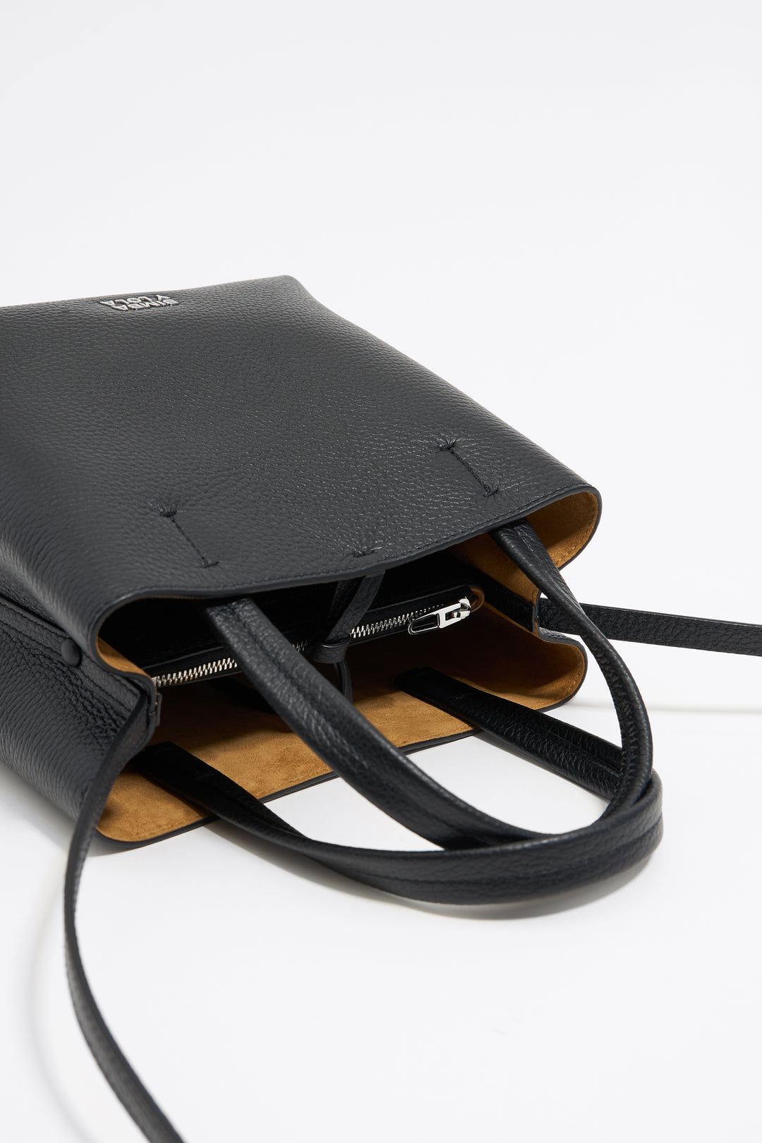 Small black leather Chihuahua bag