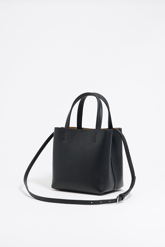 Small black leather Chihuahua bag