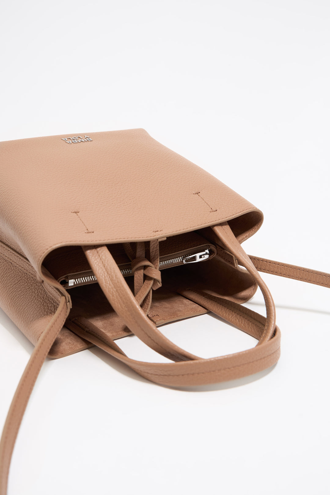 Small light brown leather Chihuahua bag