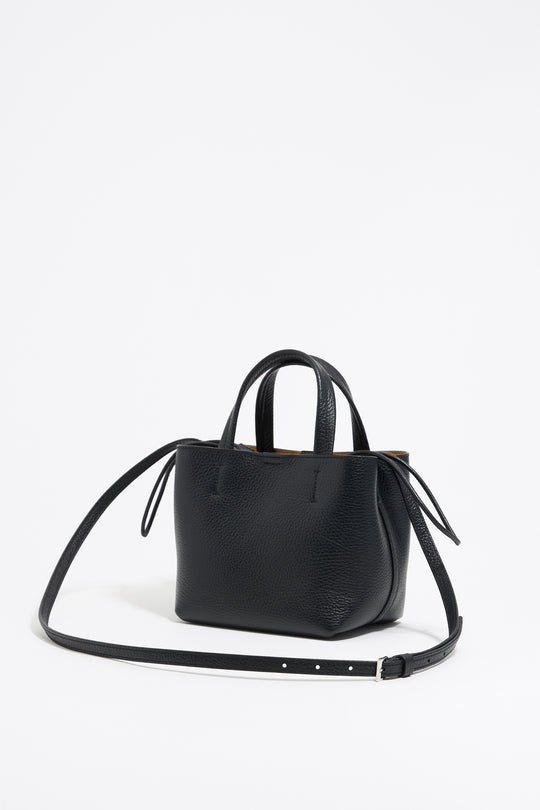 Mini black leather Chihuahua bag