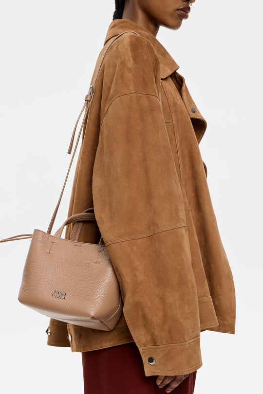 Mini light brown leather Chihuahua bag