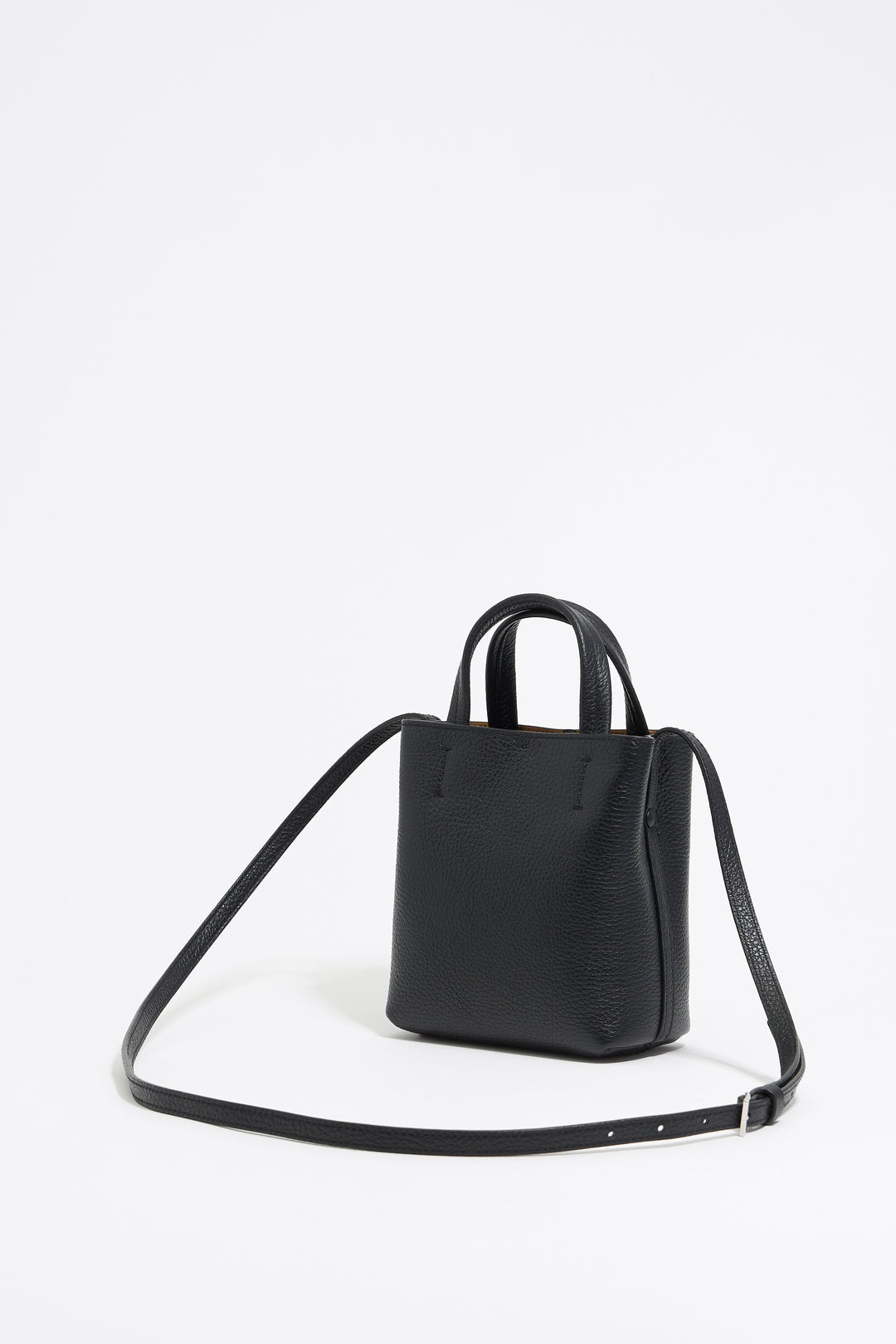 Mini black leather Chihuahua bag