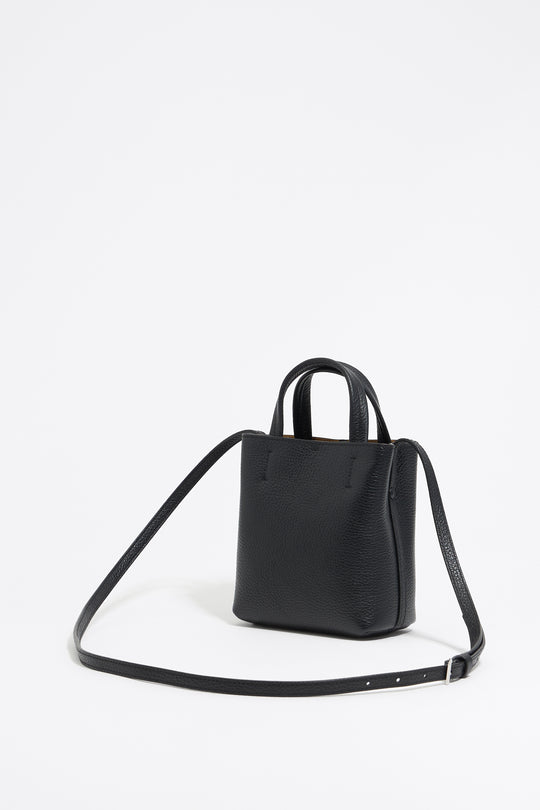 Mini black leather Chihuahua bag
