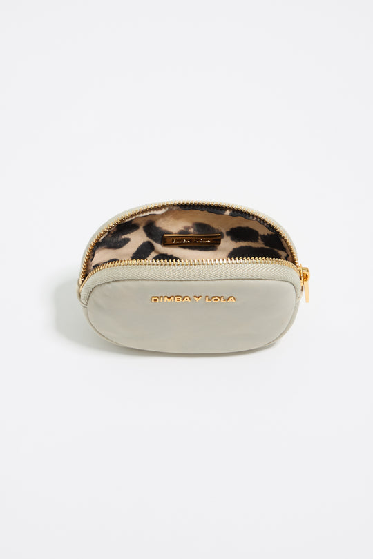 Stone white nylon oval coin purse