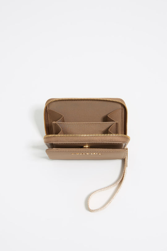 Bark brown nylon flap purse