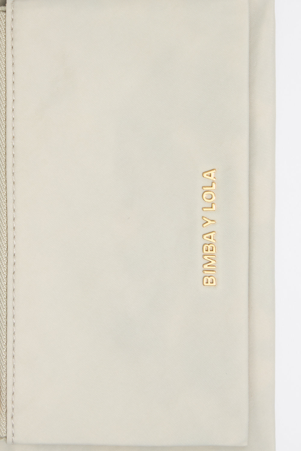 Stone white nylon double purse