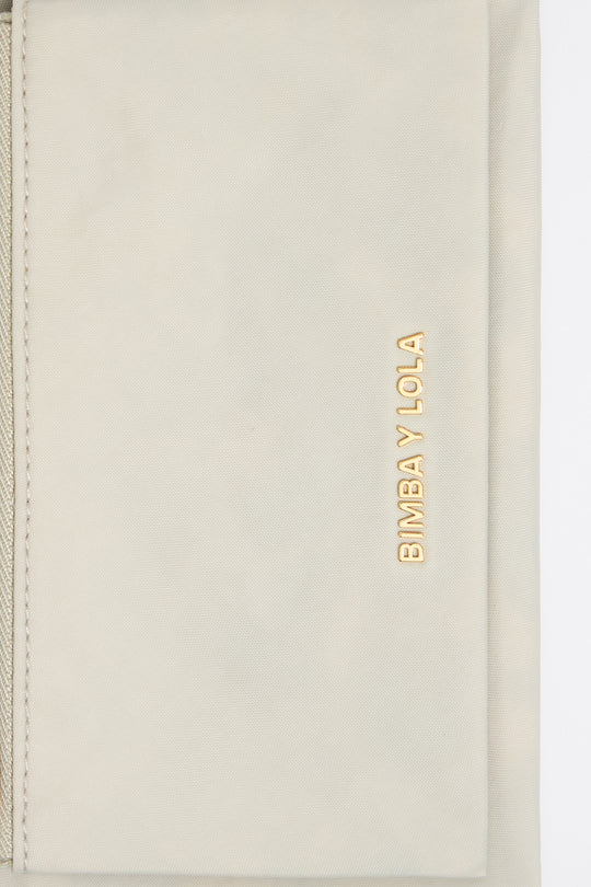 Stone white nylon double purse