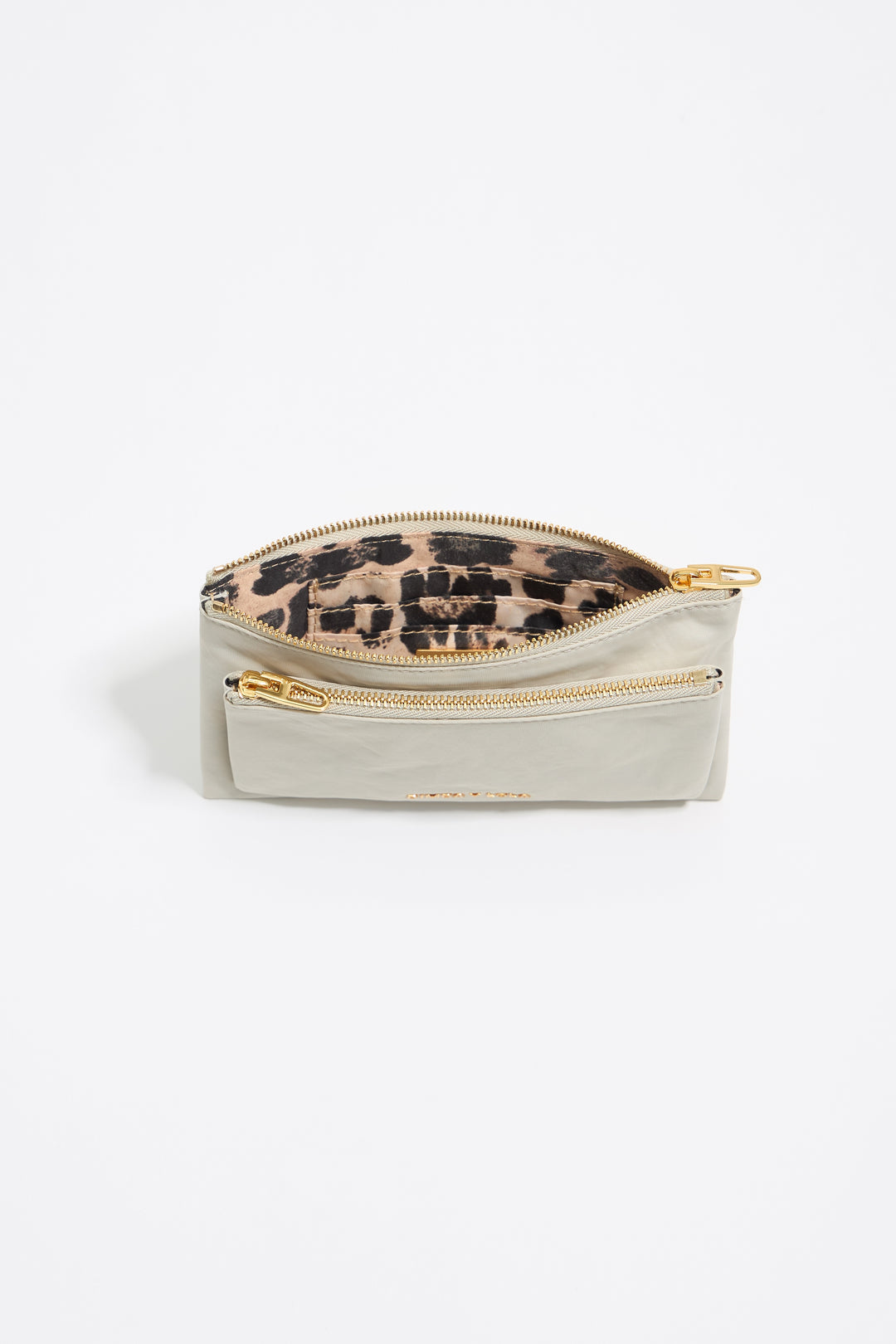 Stone white nylon double purse