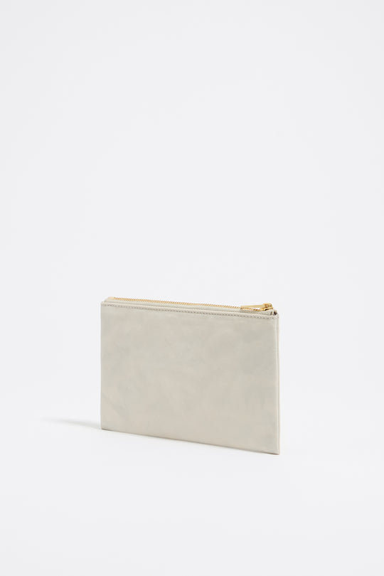 Stone white nylon double purse