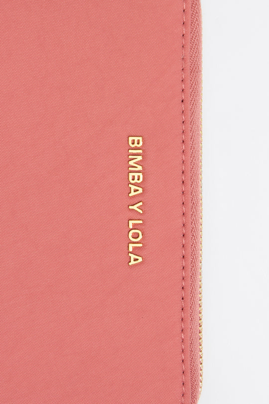 Pink nylon horizontal wallet