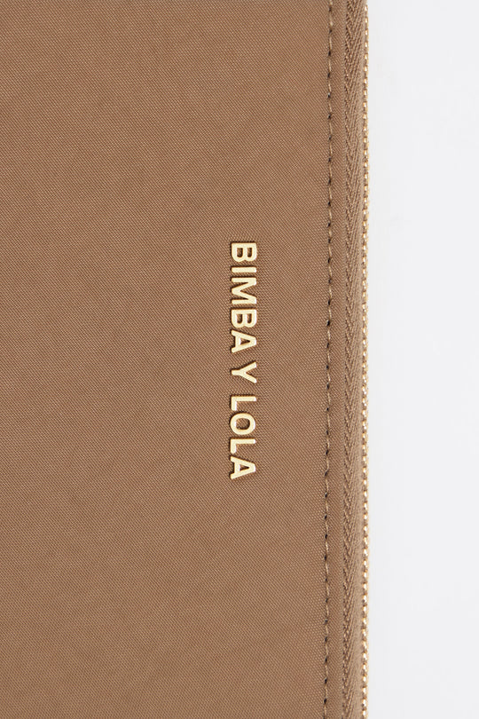 Bark brown nylon horizontal wallet