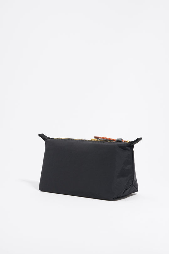 Large black nylon trapezium make-up case