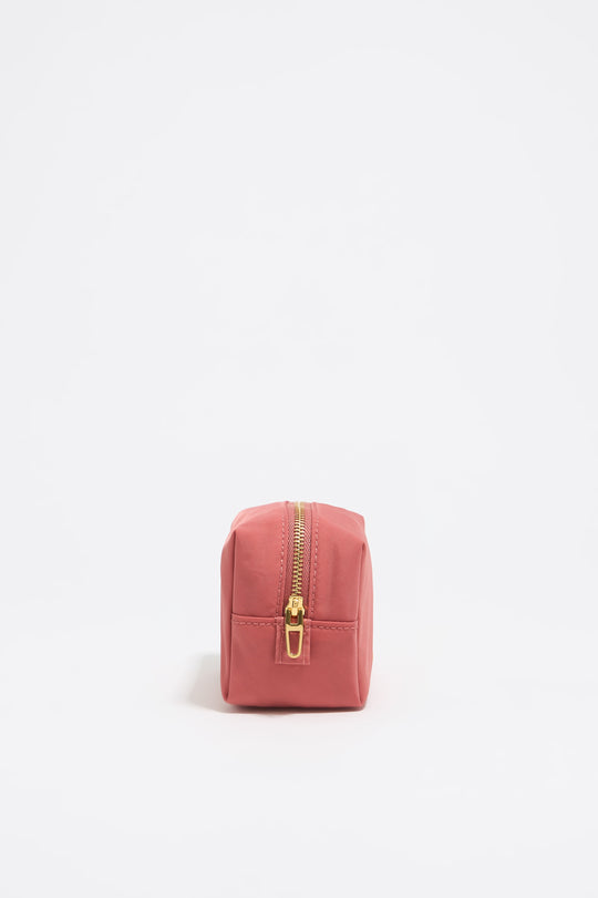 Small pink nylon make-up case