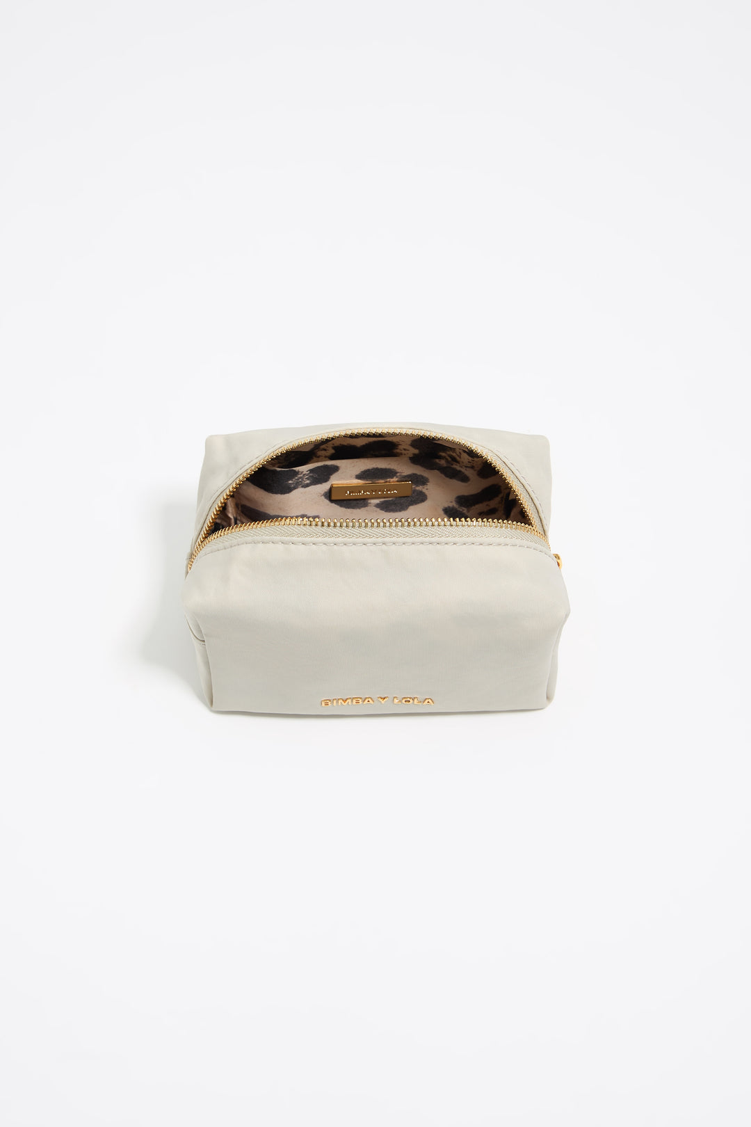 Small stone white nylon make-up case