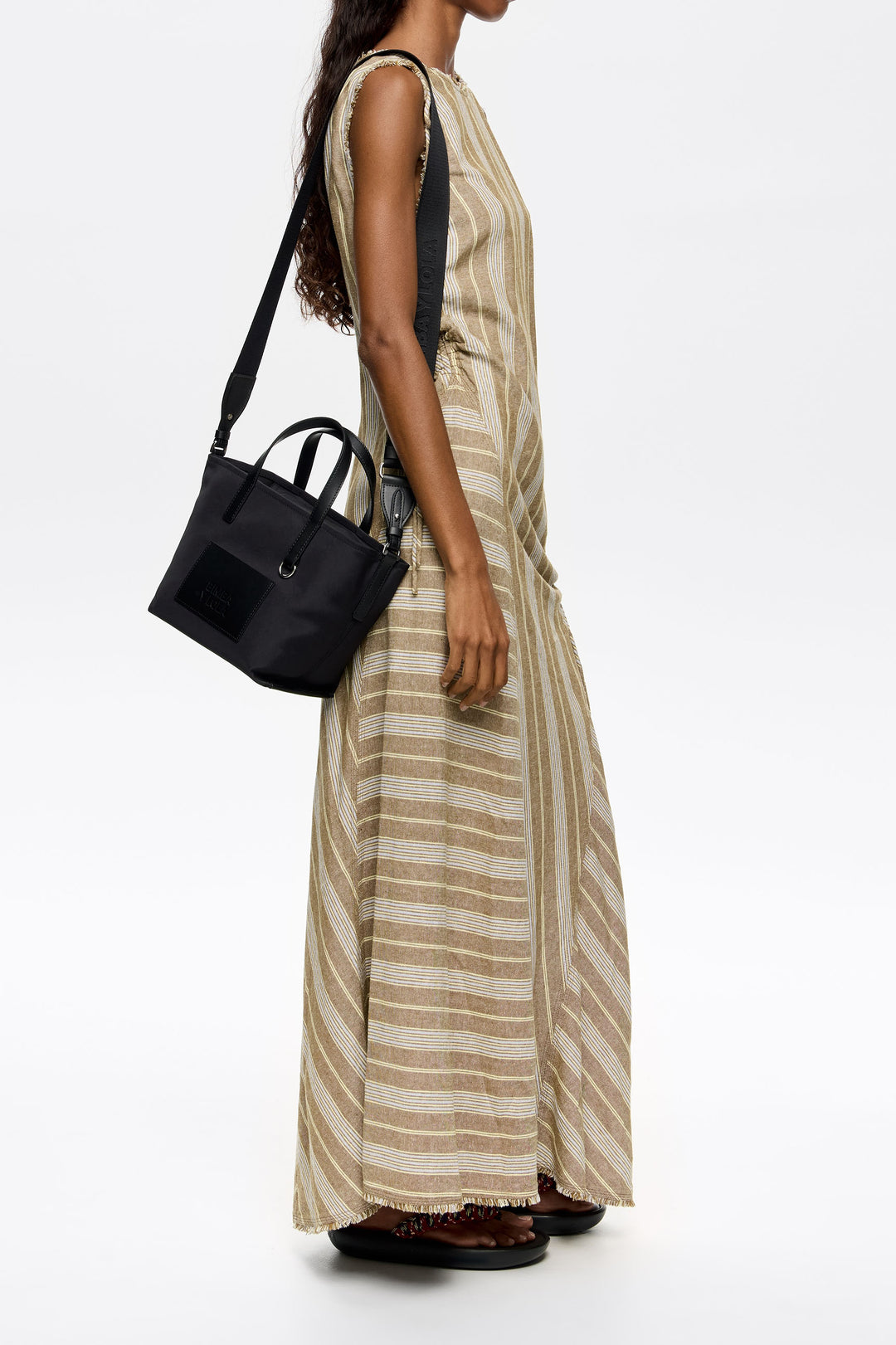 Small black nylon shopper bag