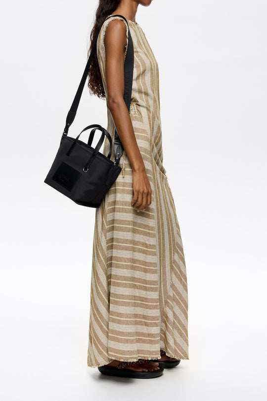 Small black nylon shopper bag