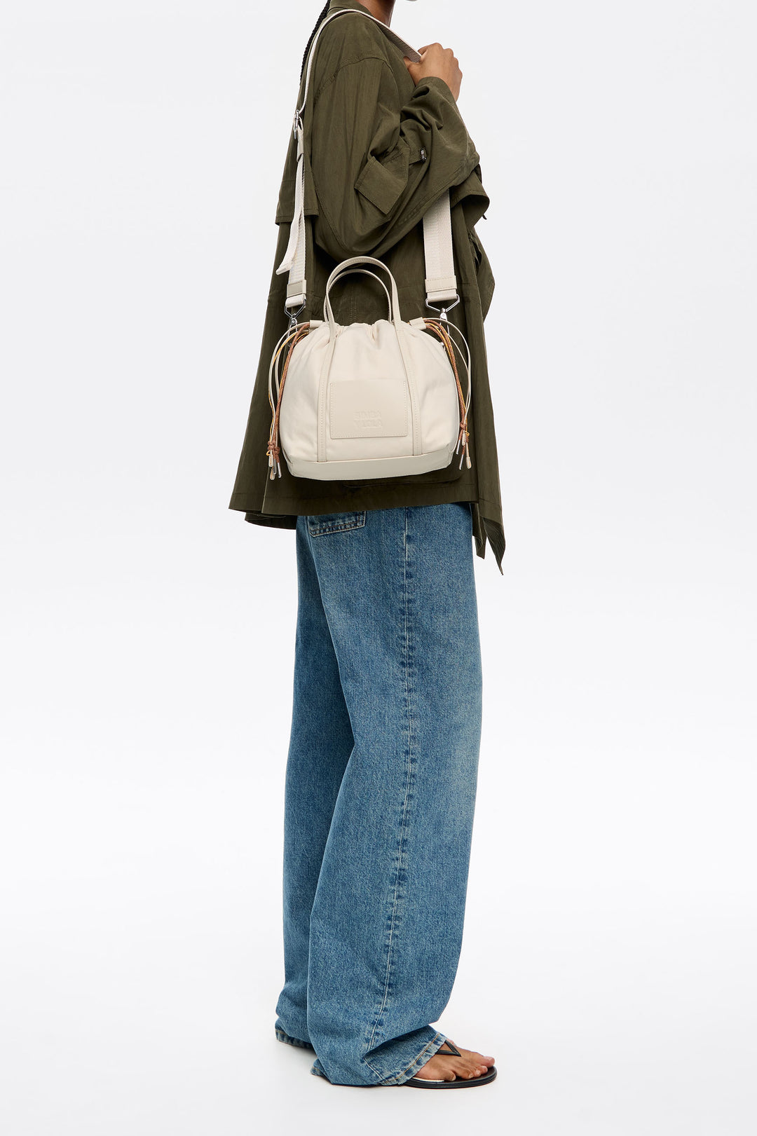 Small stone white crossbody bag