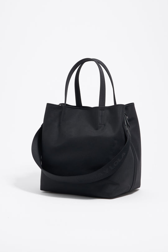 Large black nylon Chihuahua shopper bag