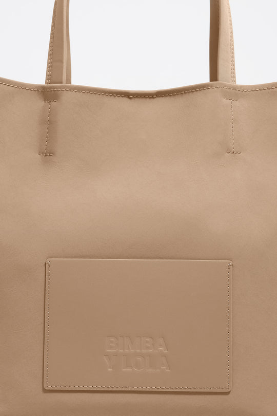 Large bark brown nylon Chihuahua shopper bag