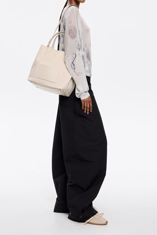 Large stone white nylon Chihuahua shopper bag