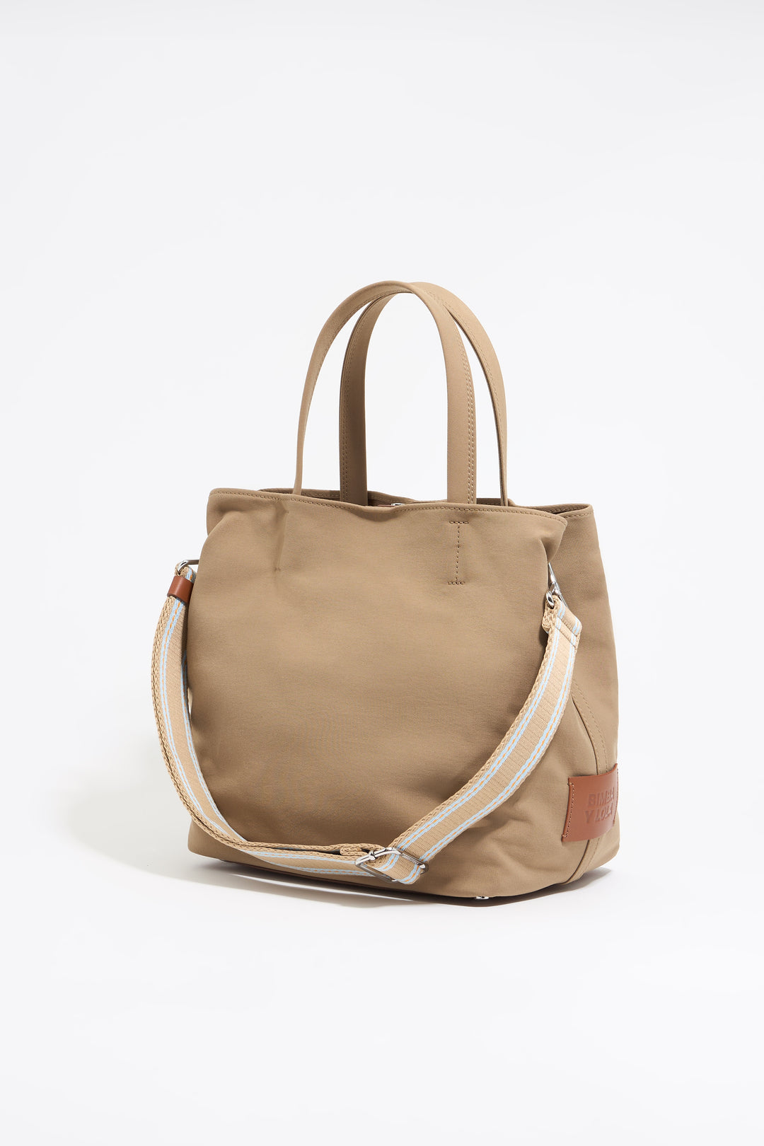 Large camel nylon Chihuahua shopper bag
