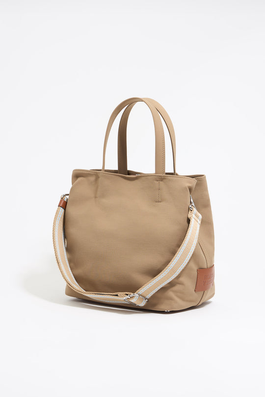 Large camel nylon Chihuahua shopper bag