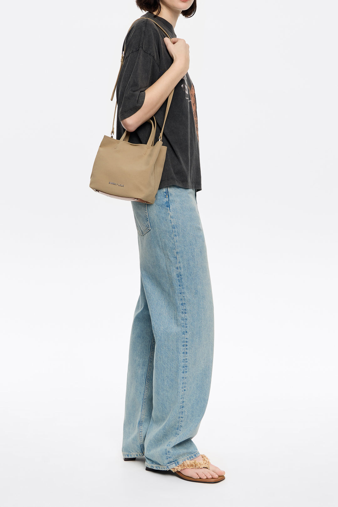 Small camel gabardine Chihuahua bag