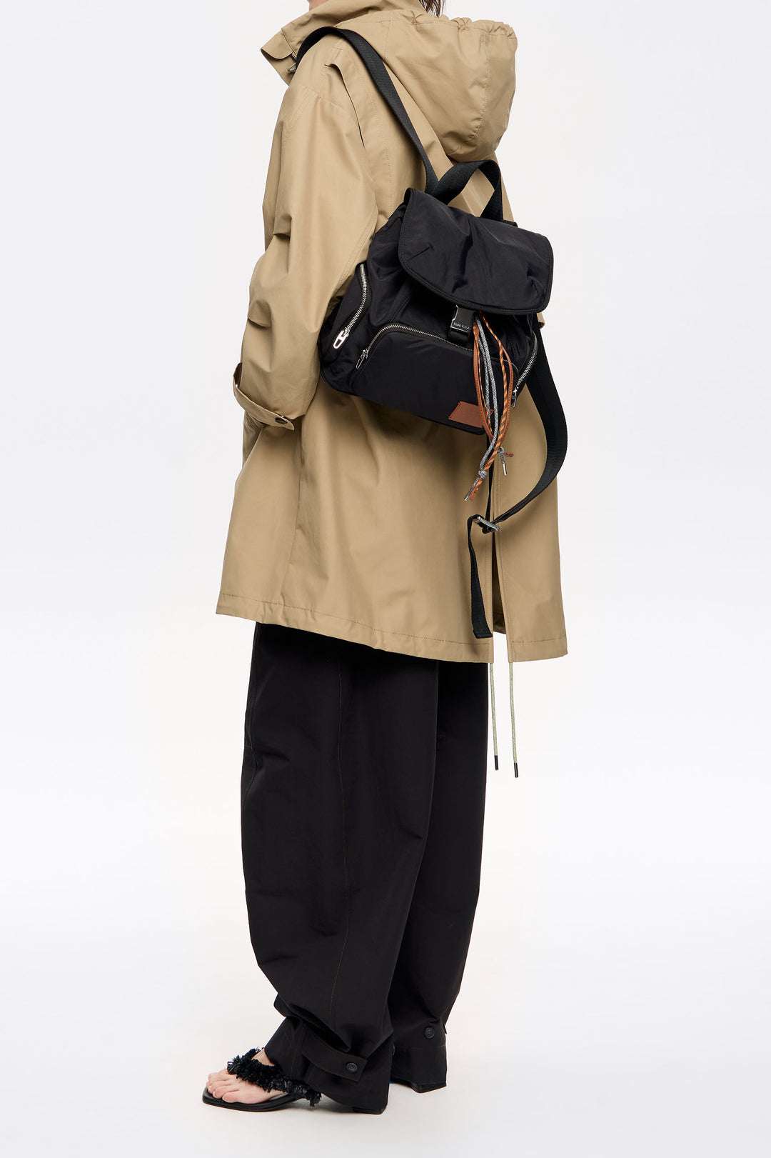 Medium black nylon backpack